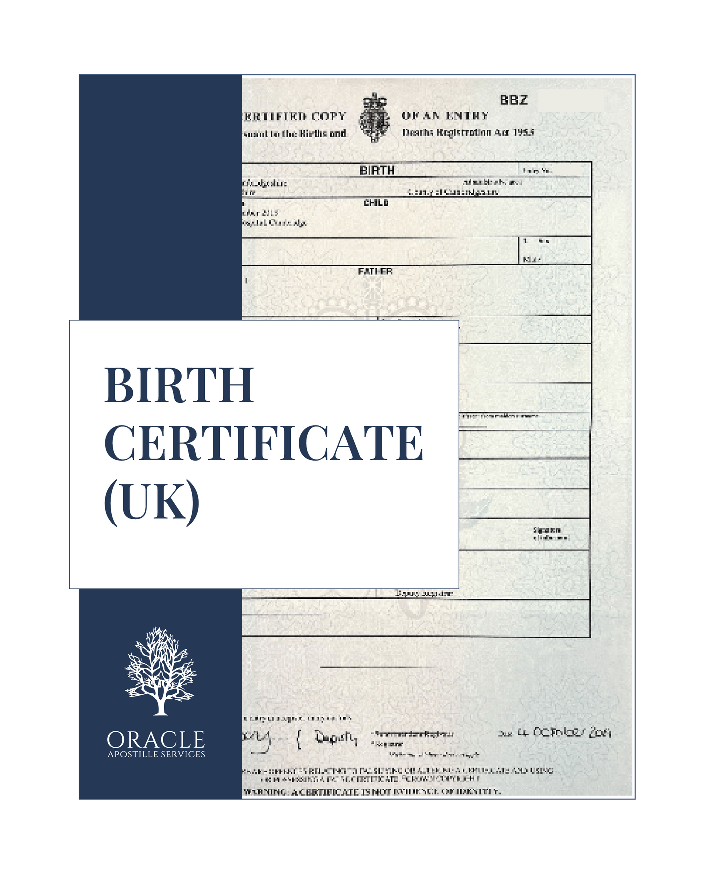 Birth certificate (UK) – Premium 1 day Apostille service