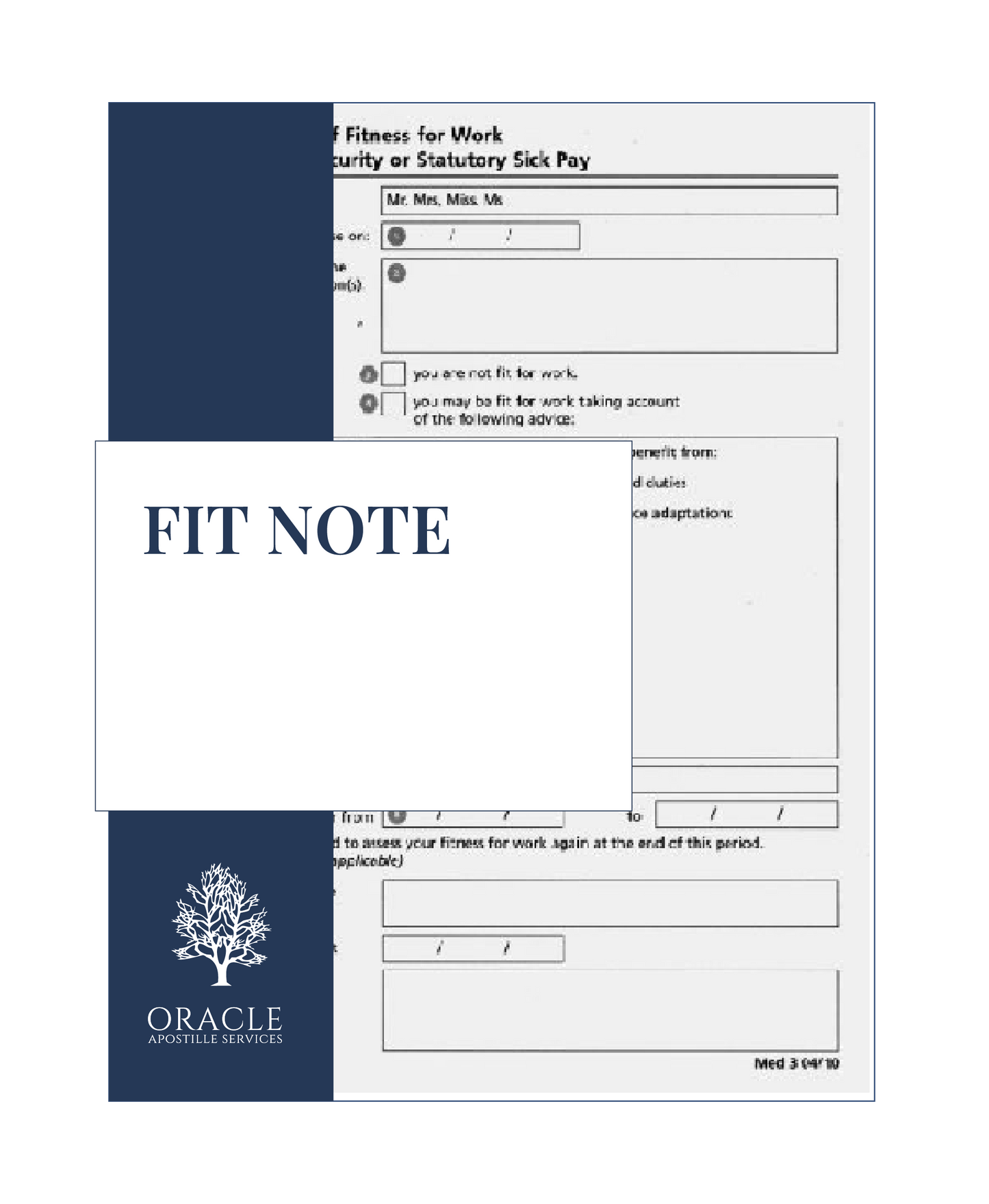 Fit Note – Premium 1 day Apostille service