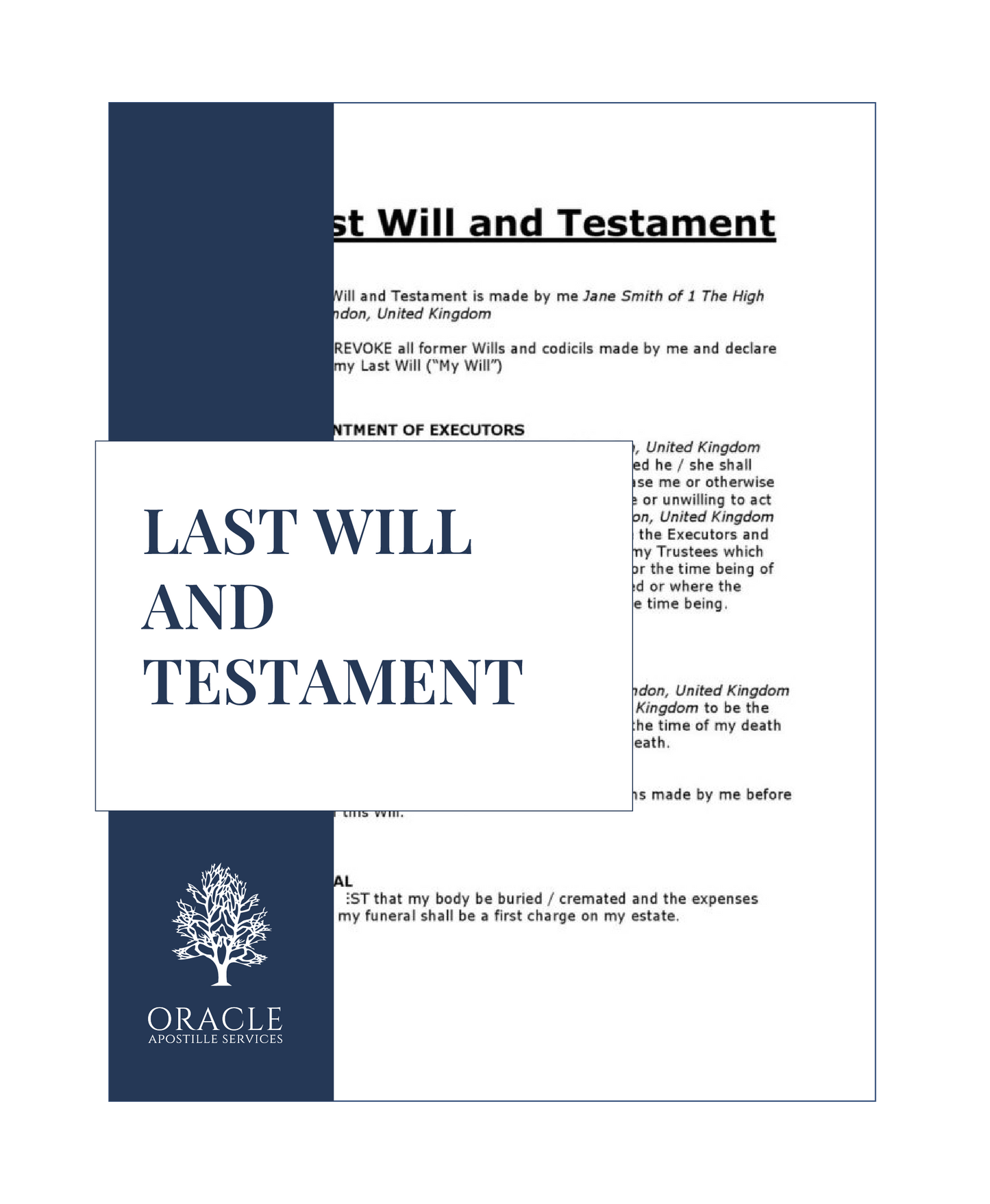 Last Will and Testament – Premium 1 day Apostille service