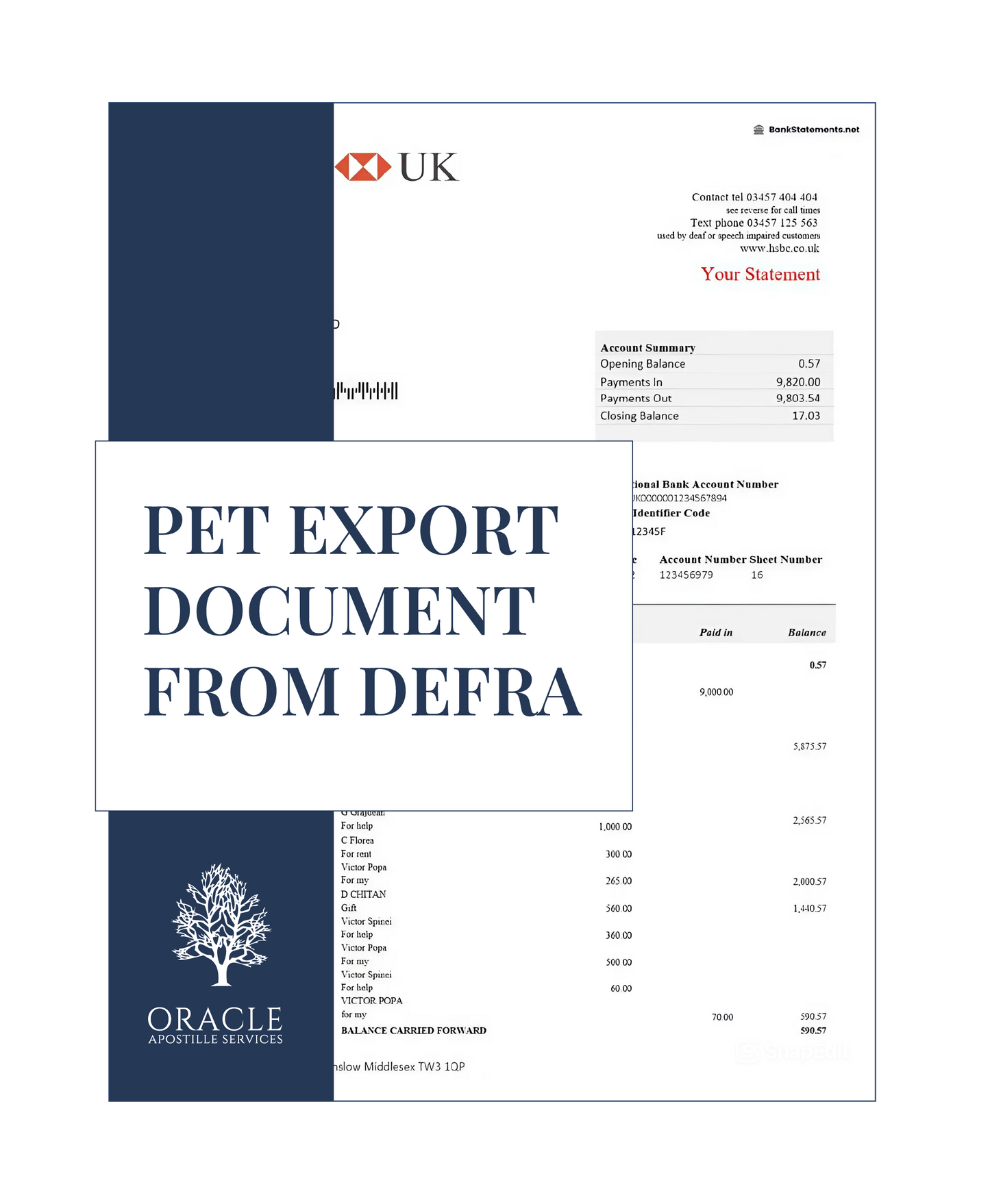 Pet export document from the DEFRA – Premium 1 day Apostille service
