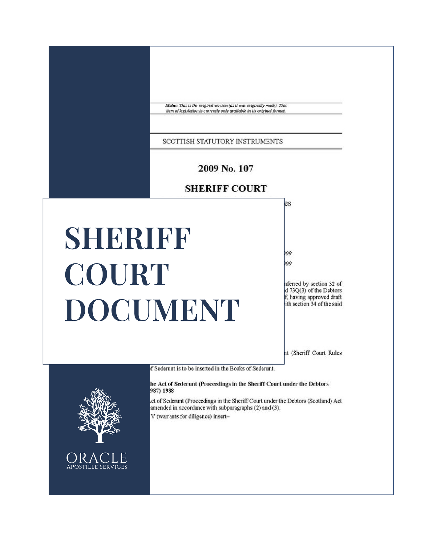 Sheriff court document – Premium 1 day Apostille service
