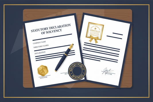 Statutory declaration of solvency: what it is, who can witness it and when an apostille is required