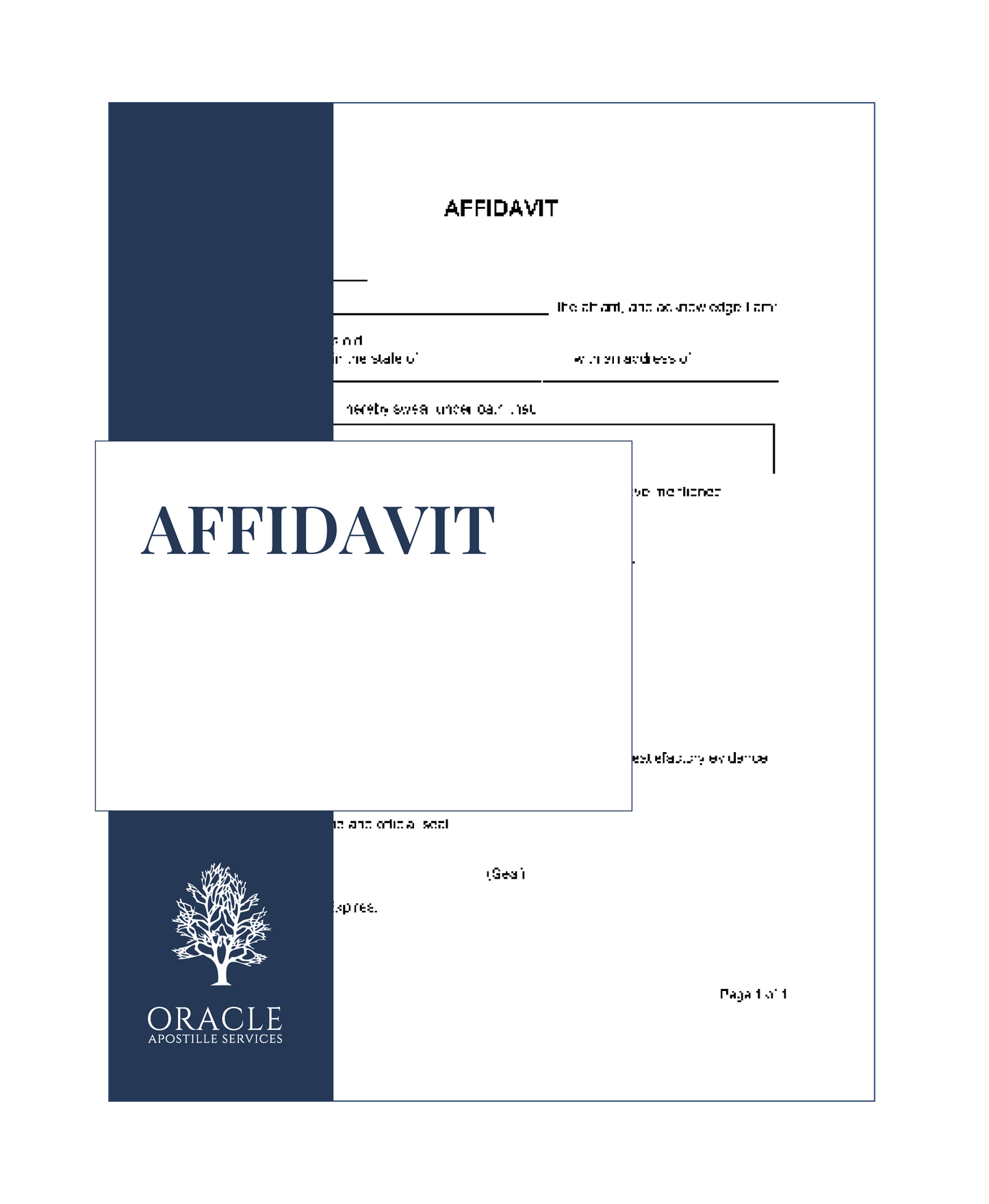 Affidavit – Premium 1 day Apostille service