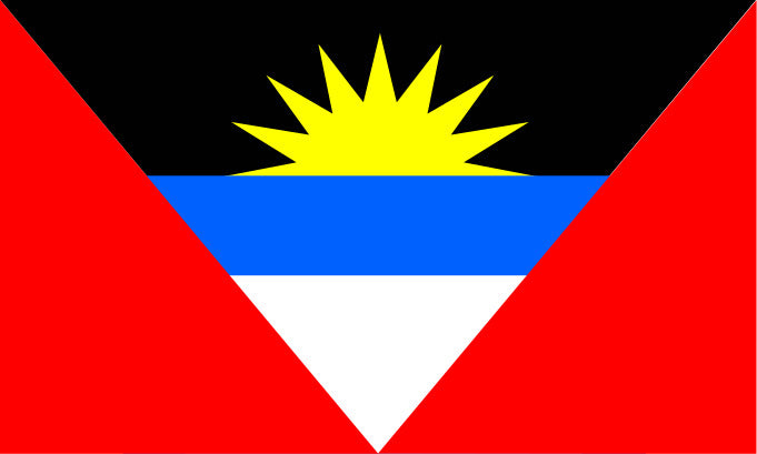 Flag with a yellow star in the center, surrounded by black, red, blue, and white triangles.
