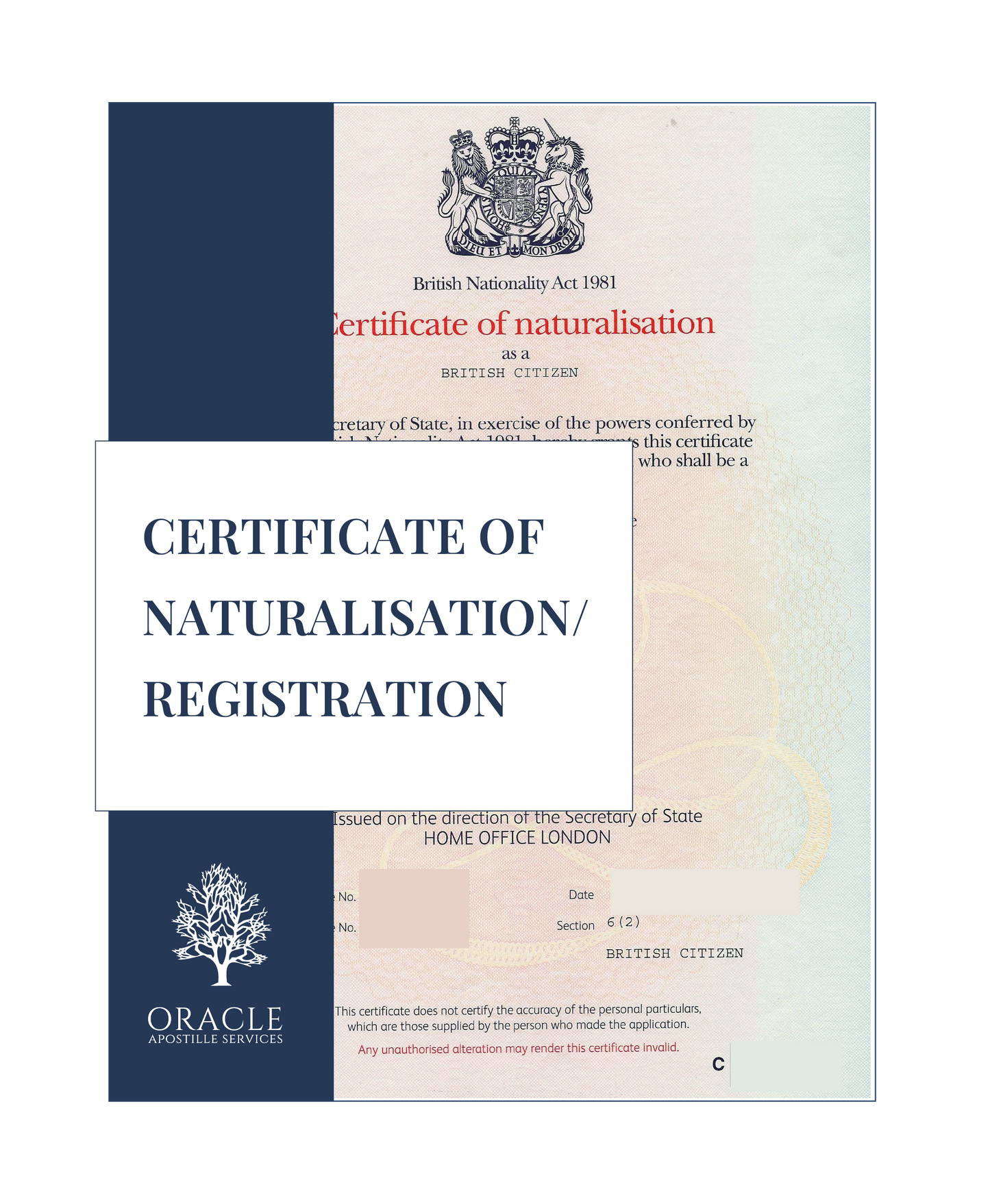 Certificate of naturalisation/registration – Premium 1 day Apostille service