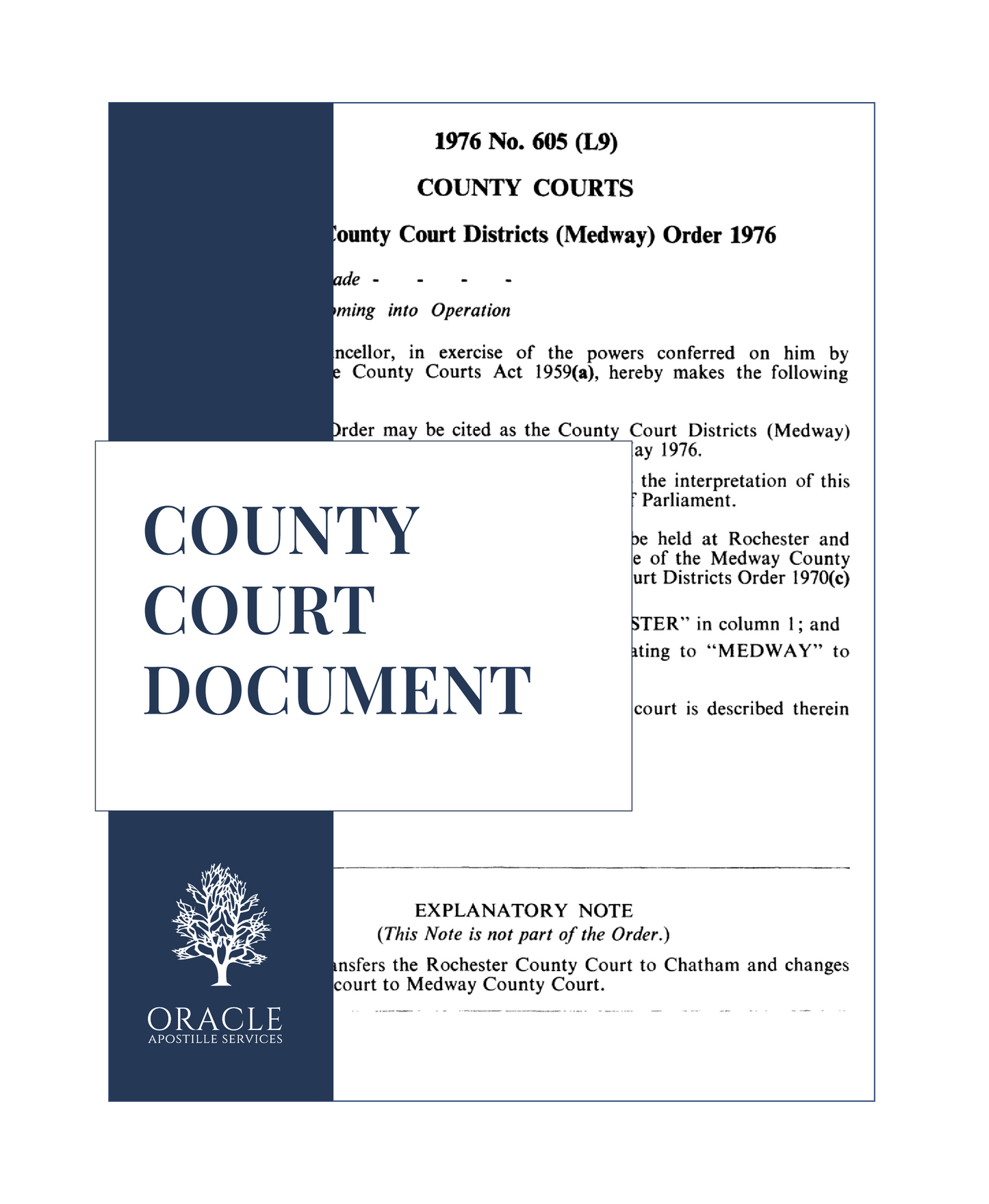 County Court document – Premium 1 day Apostille service