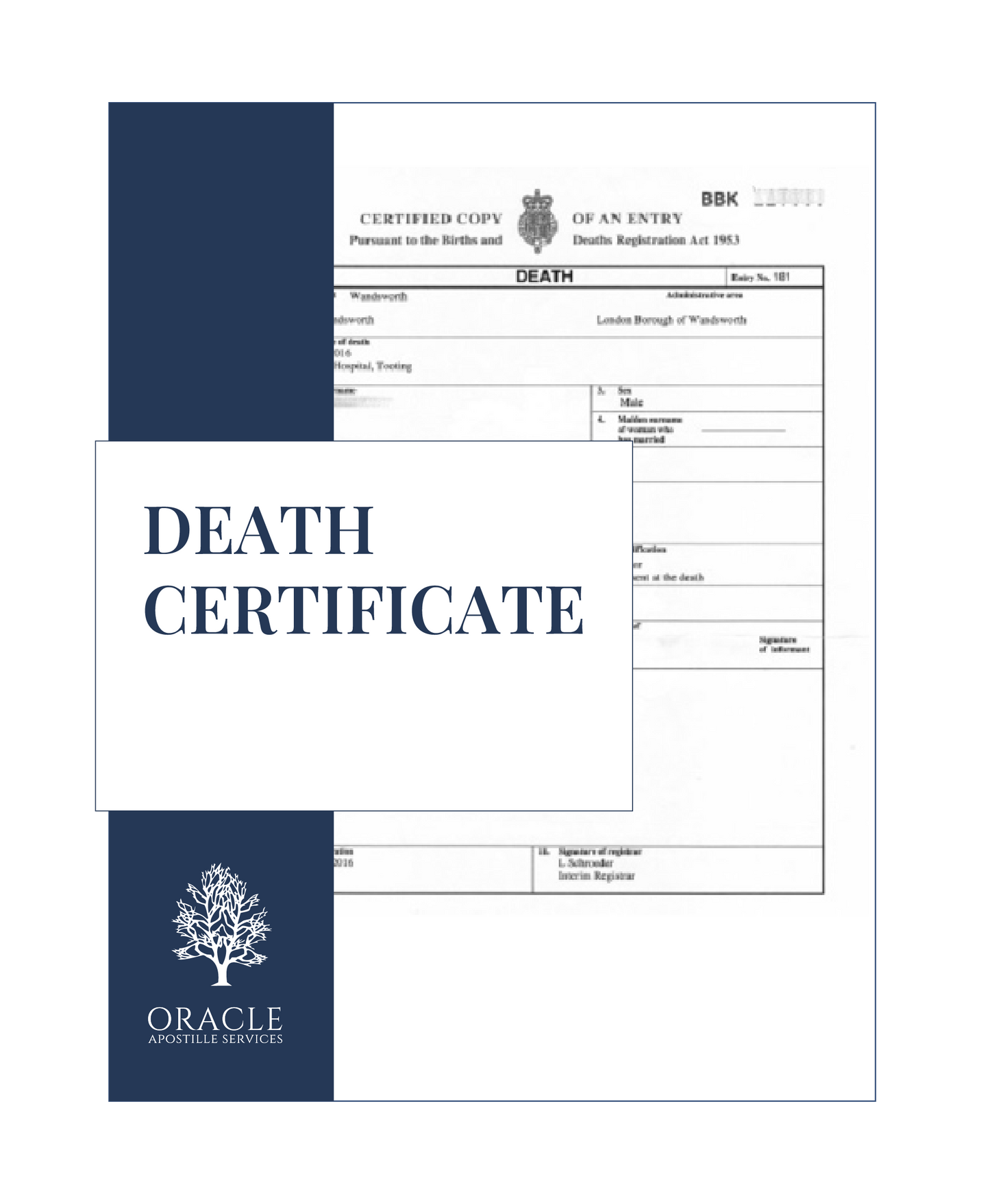 Death certificate  – Premium 1 day Apostille service