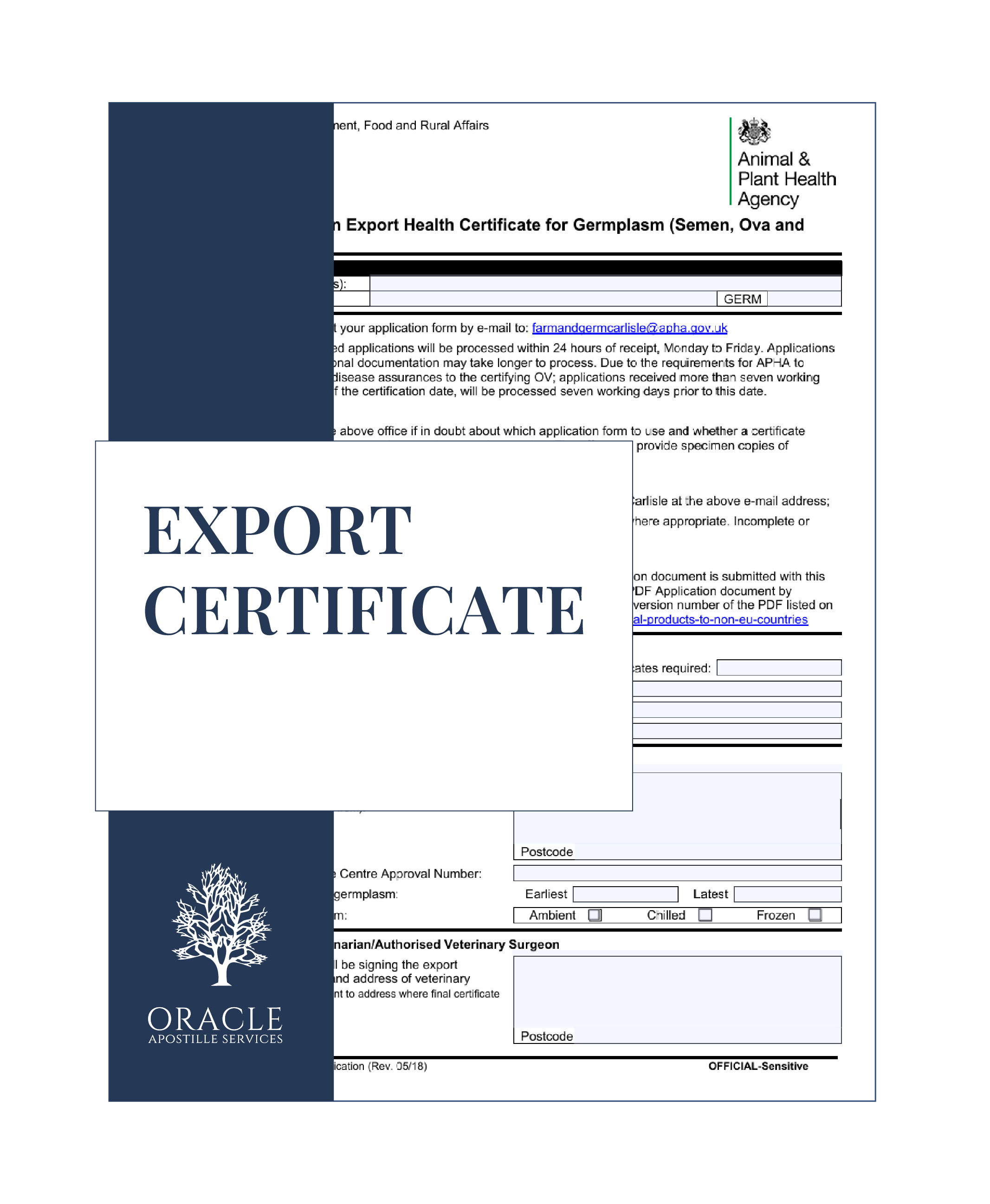 Export Certificate – Approval for International Shipment – Orcap