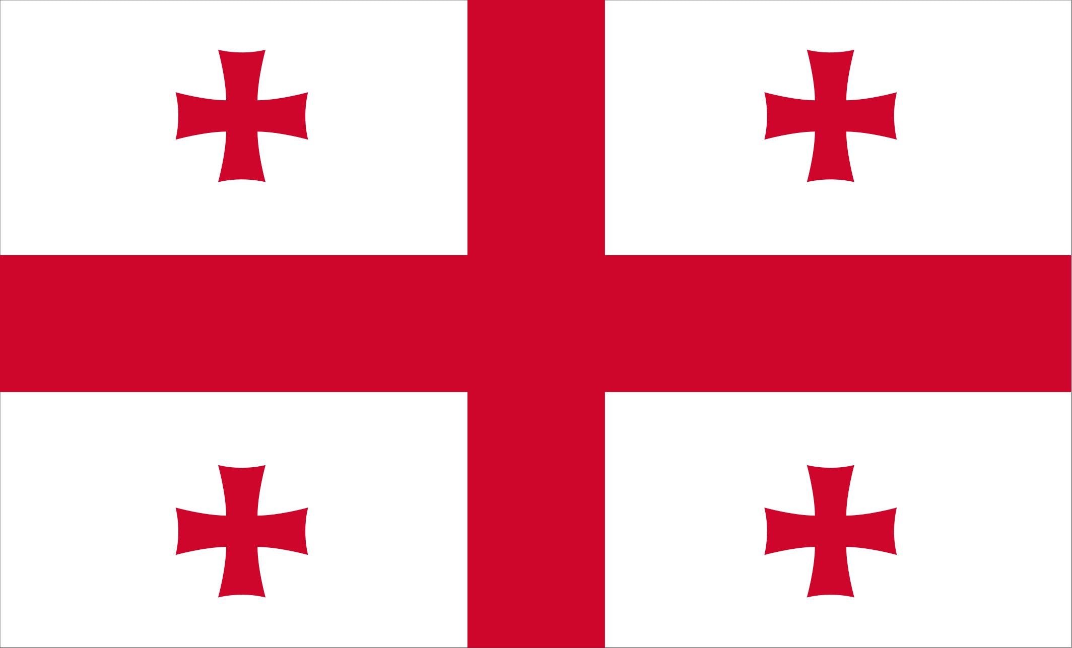 Flag of Georgia with red crosses on a white background