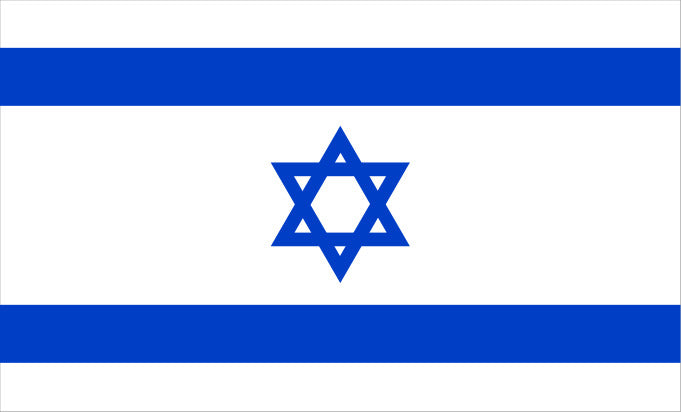 Flag of Israel with blue Star of David on a white background