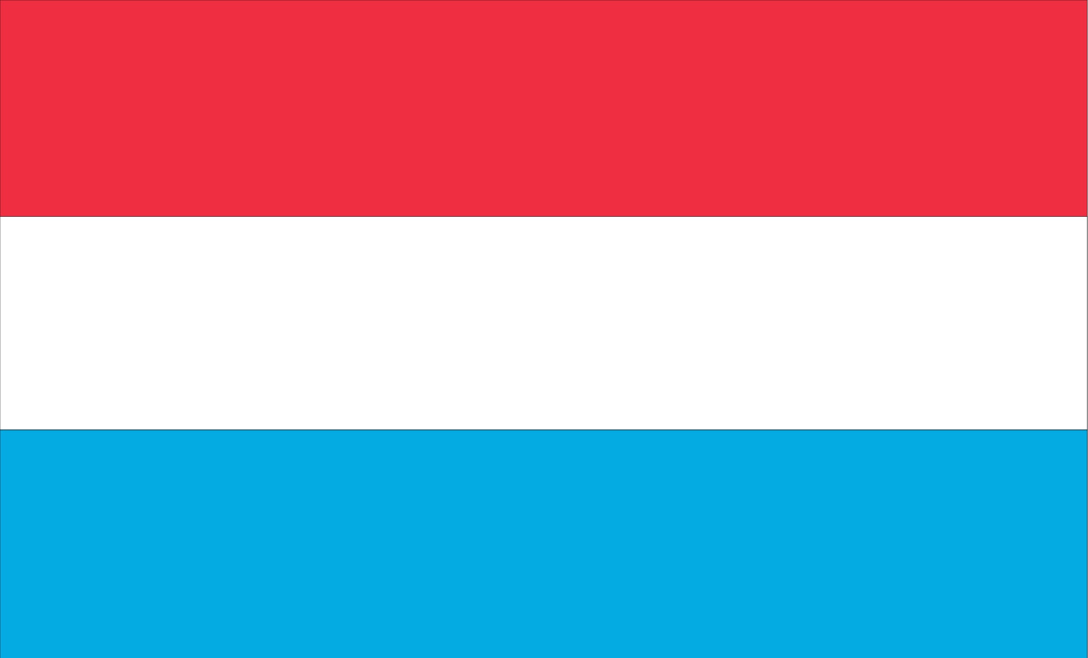 Flag of Luxembourg with red, white, and blue horizontal stripes