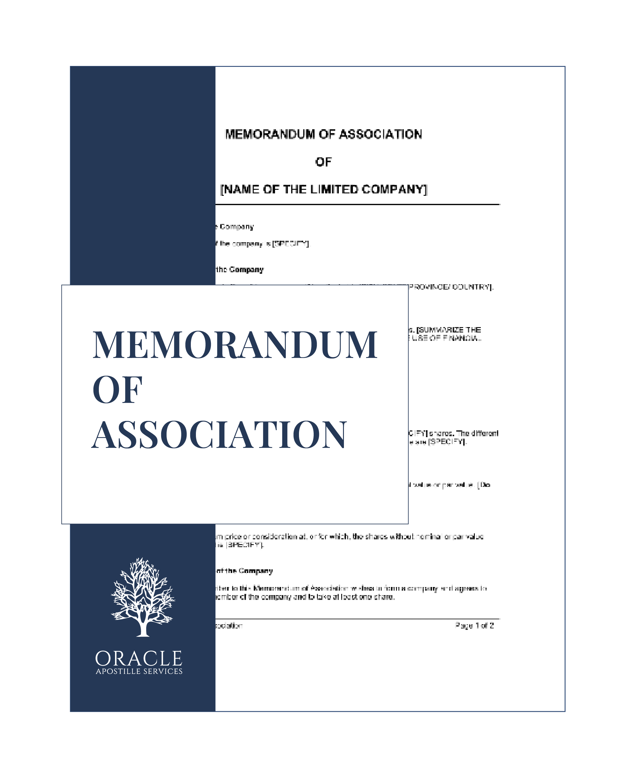 Certificate of Memorandum – Official Company Filing Record – Orcap