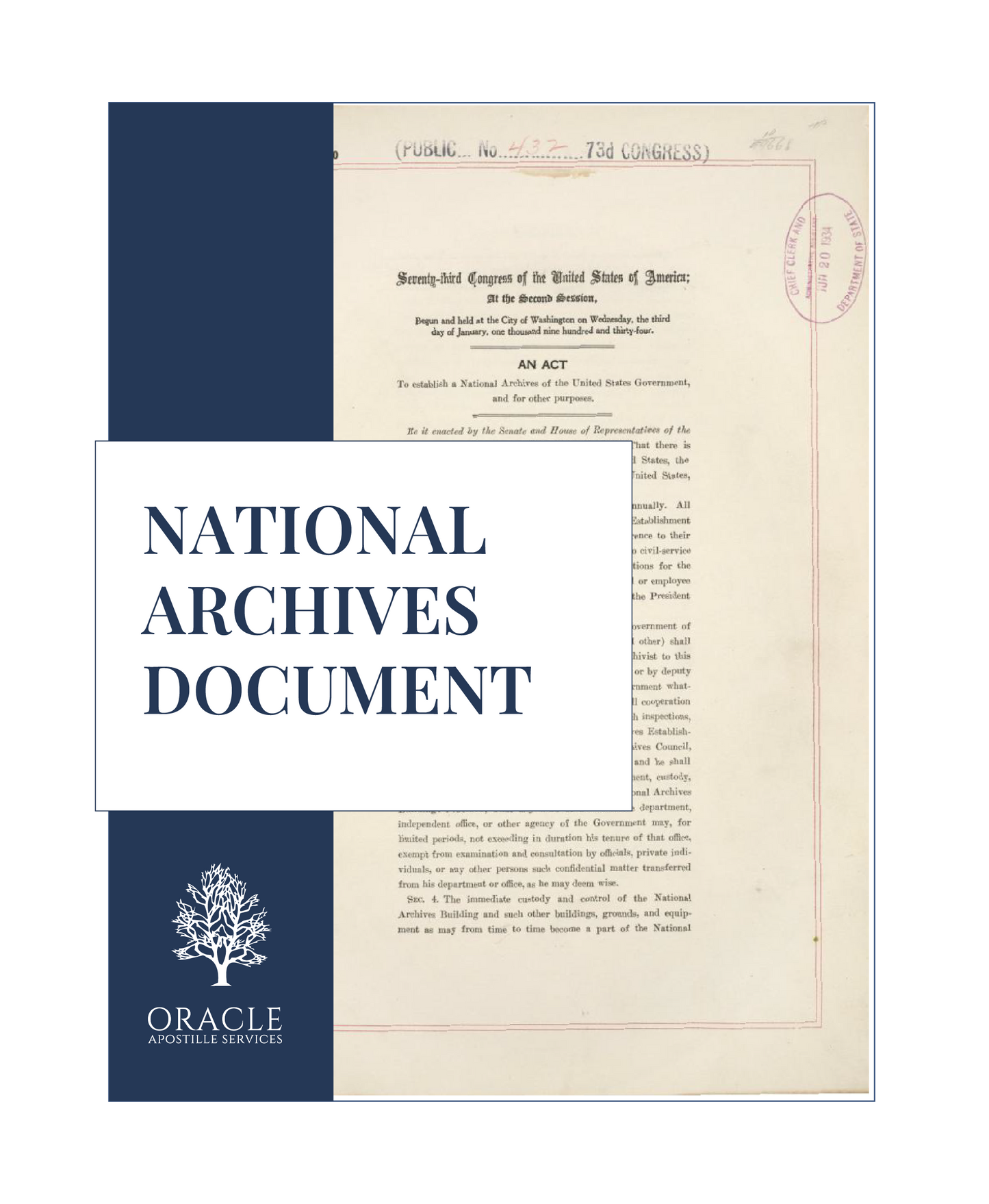 National Archives document – Premium 1 day Apostille service