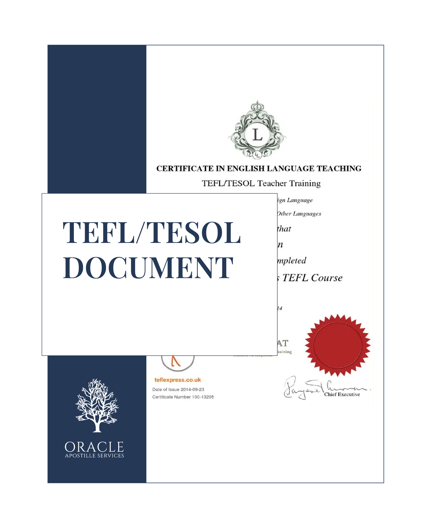 TEFL or TESOL document – Premium 1 day Apostille service